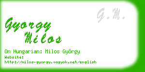 gyorgy milos business card